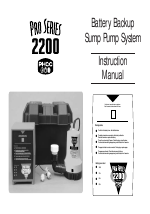 pro series phcc sump backup 2200 pump battery system manual user