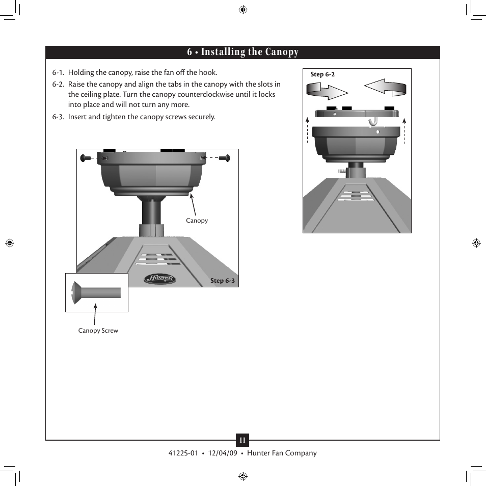 6 Installing The Canopy Hunter 21978 54 1912 Mission