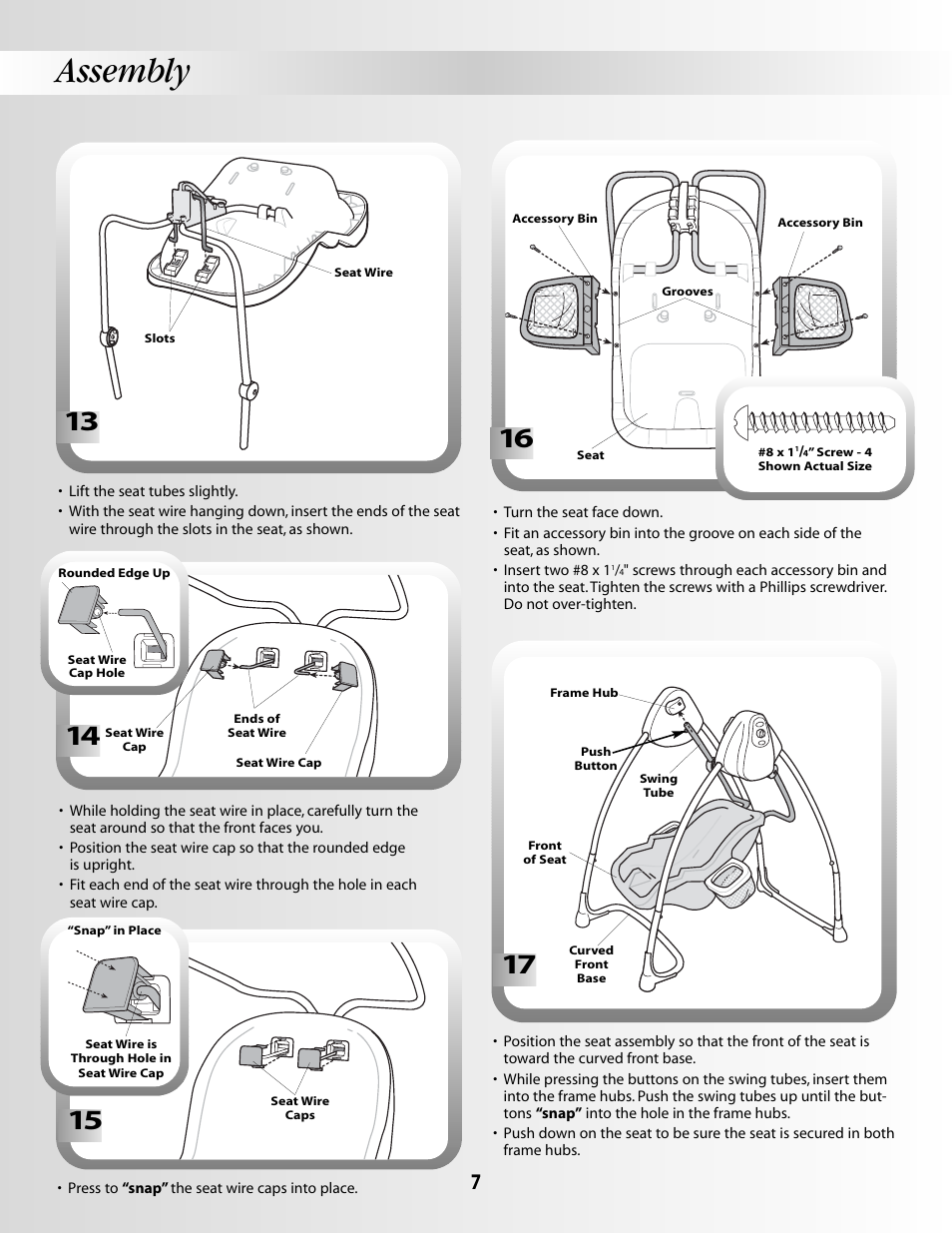 Assembly Fisher Price Smart Response Swing B3469 User