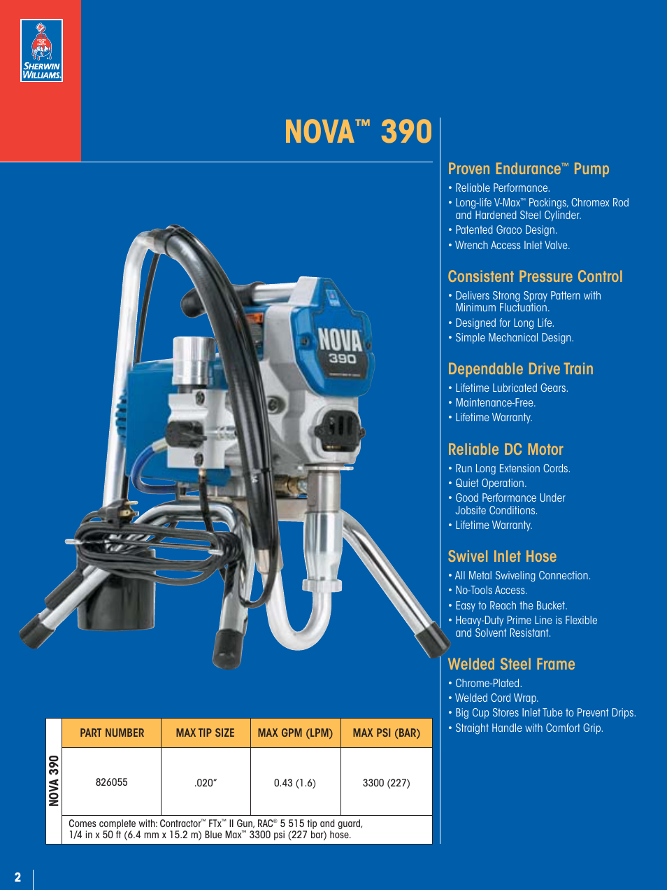 Nova, Proven endurance, Pump | Graco Ultra 395 User Manual | Page 4 / 12