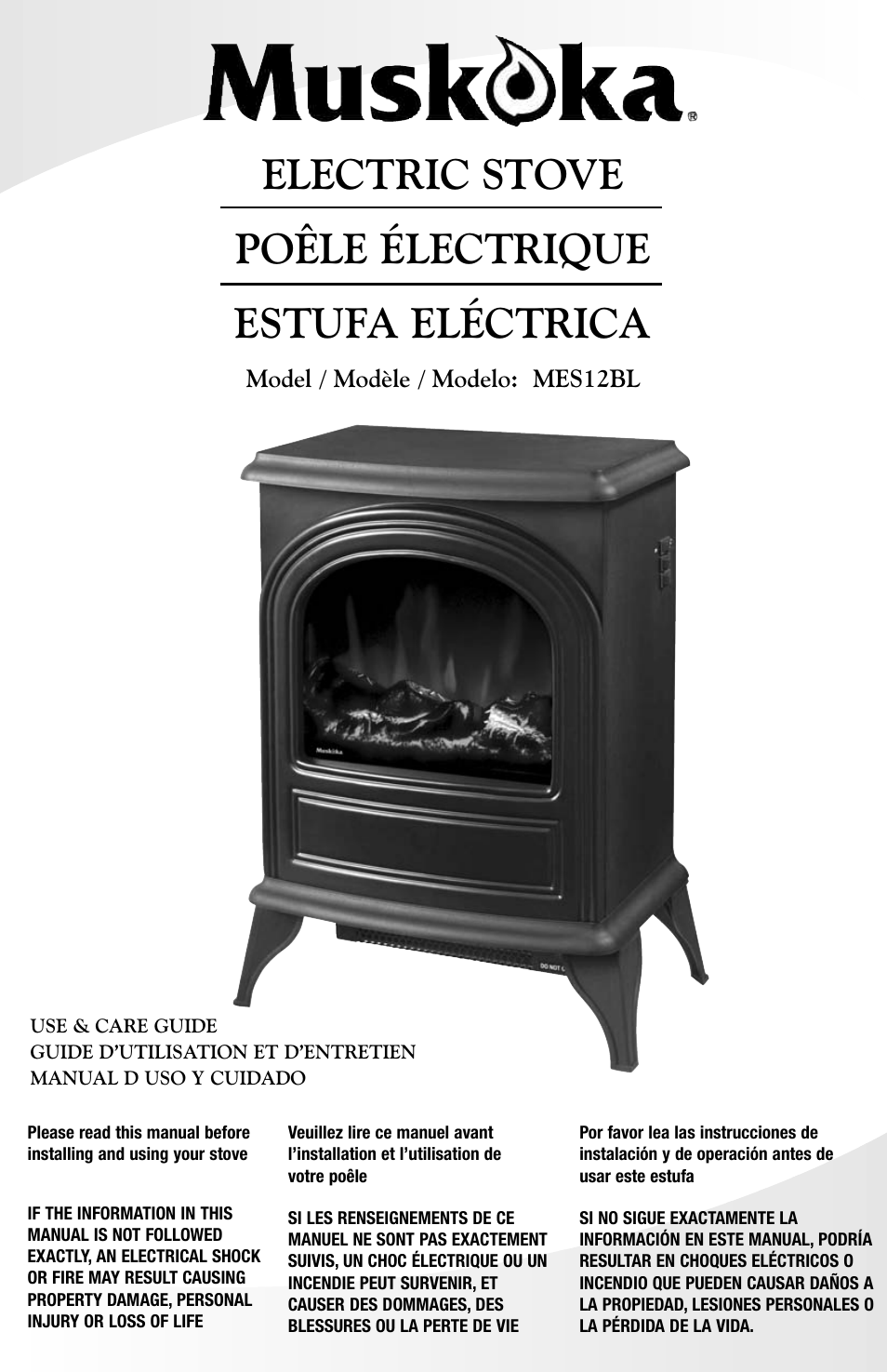 Greenway Home Products Muskoka Electric Stove Mes12bl User
