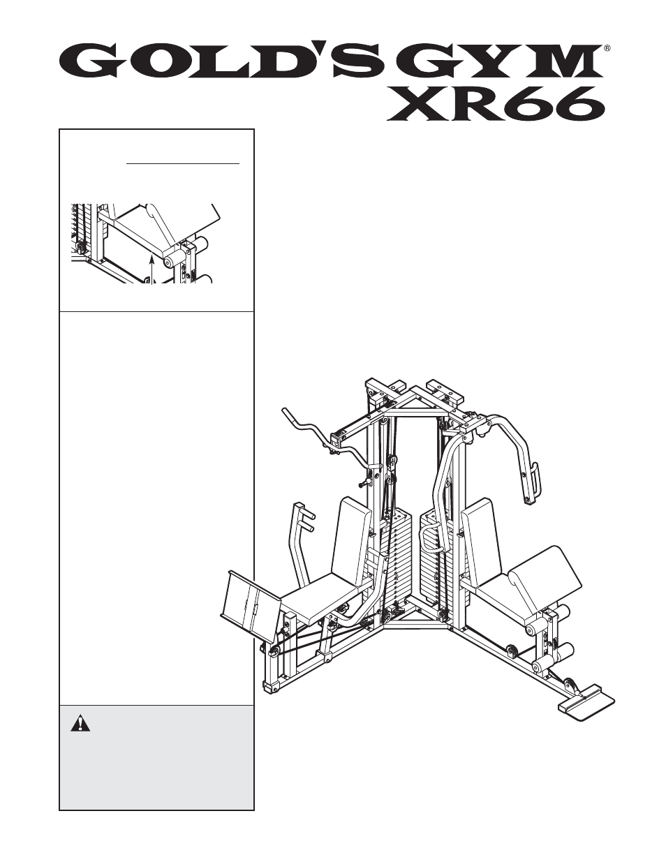 Gold's Gym XR66 GGSY69530 User Manual | 37 pages