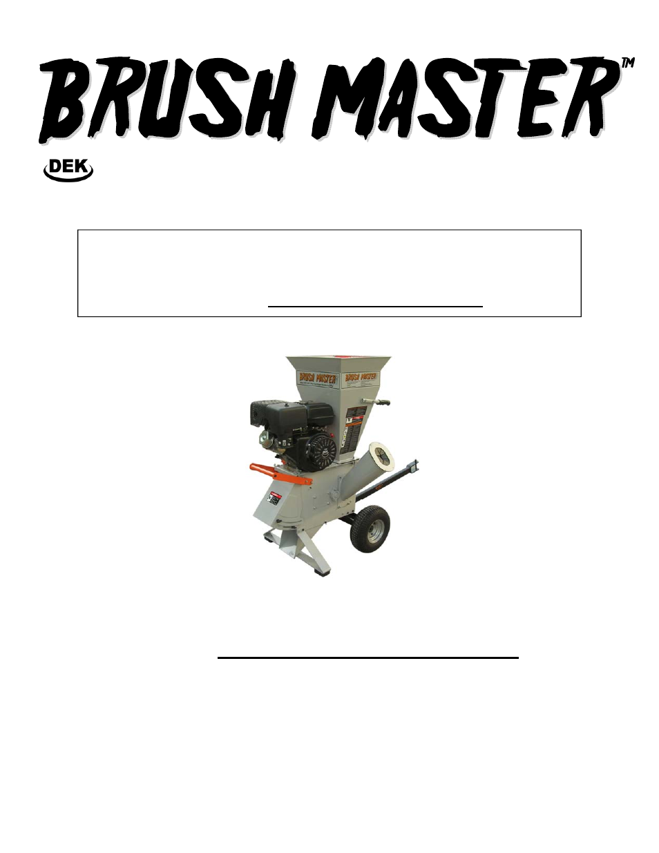 Memorex Brush Master Chipper/Shredder with 2-way feed CH2 User Manual