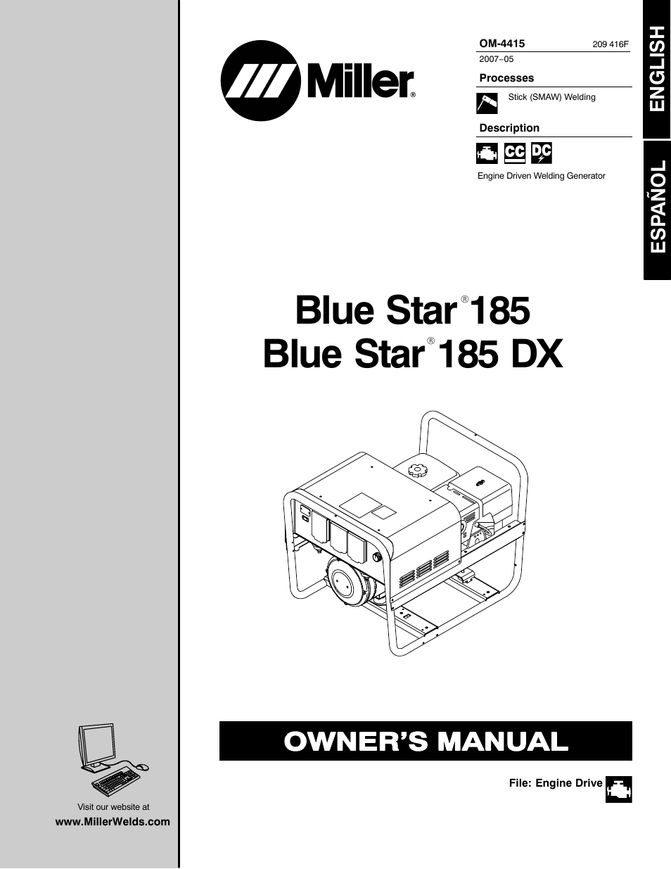 Miller Electric 185 User Manual | 56 pages | Also for: 185 DX