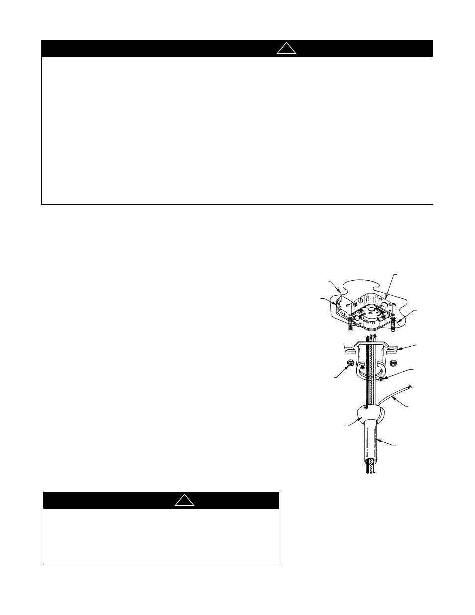 Installing Fan Ball Hanger Mounting Bracket Caution