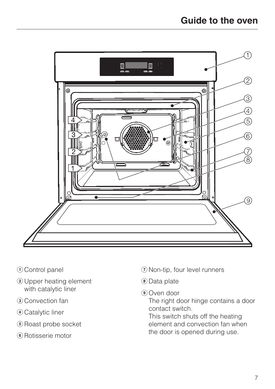 Guide to the oven 7, Guide to the oven | Miele H4680B User Manual