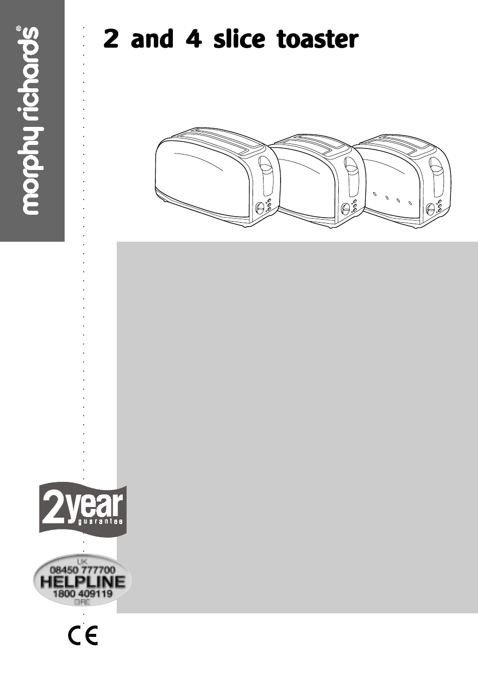 Morphy Richards Toaster User Manual | 6 pages