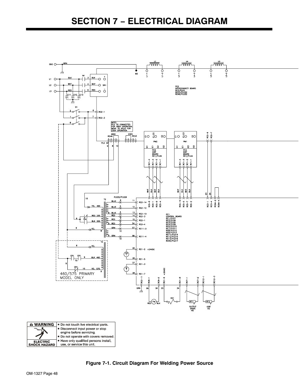 Section 7 − electrical diagram | Miller Electric MILLERMATIC 350P User