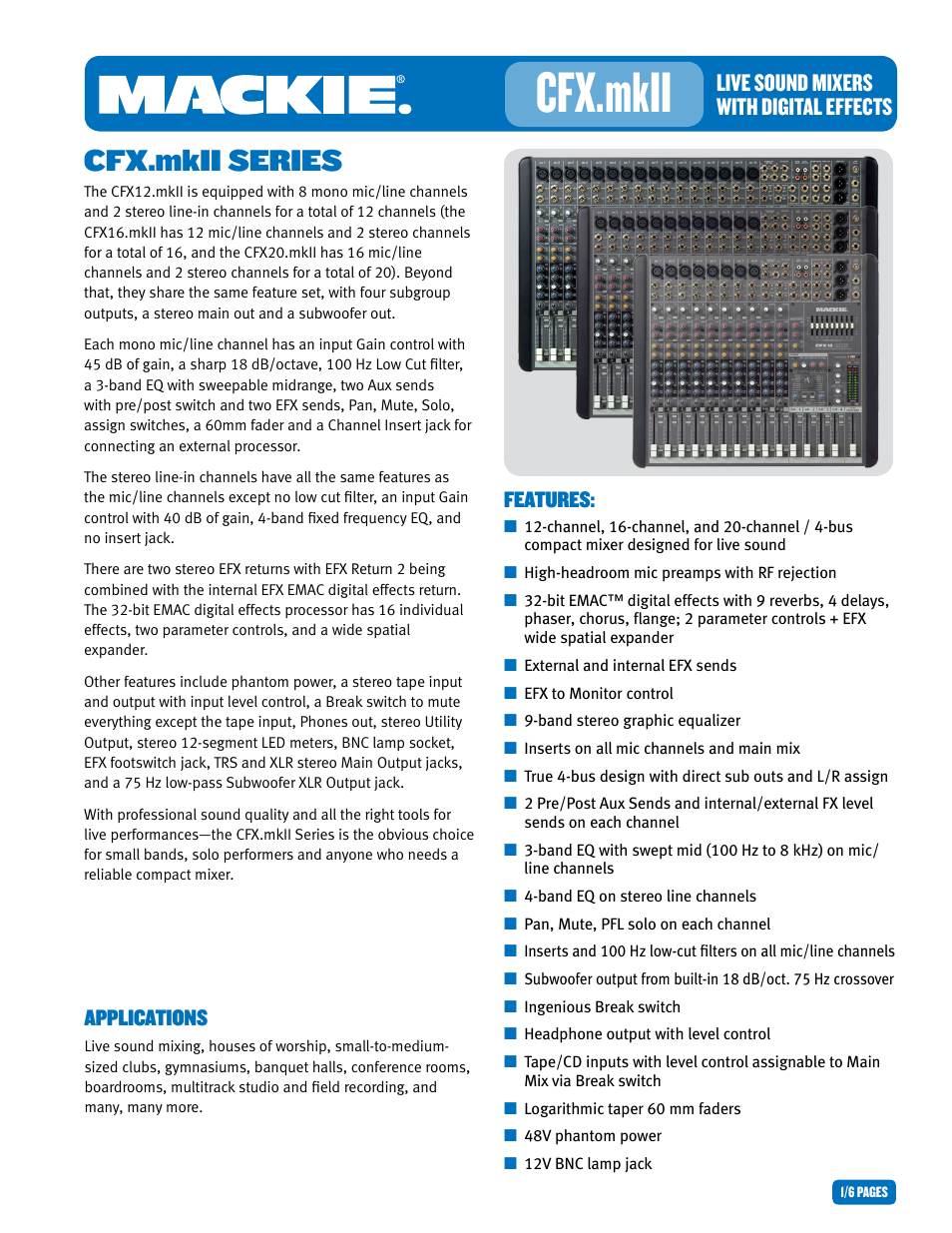 MACKIE CFX.MKII User Manual | 6 pages