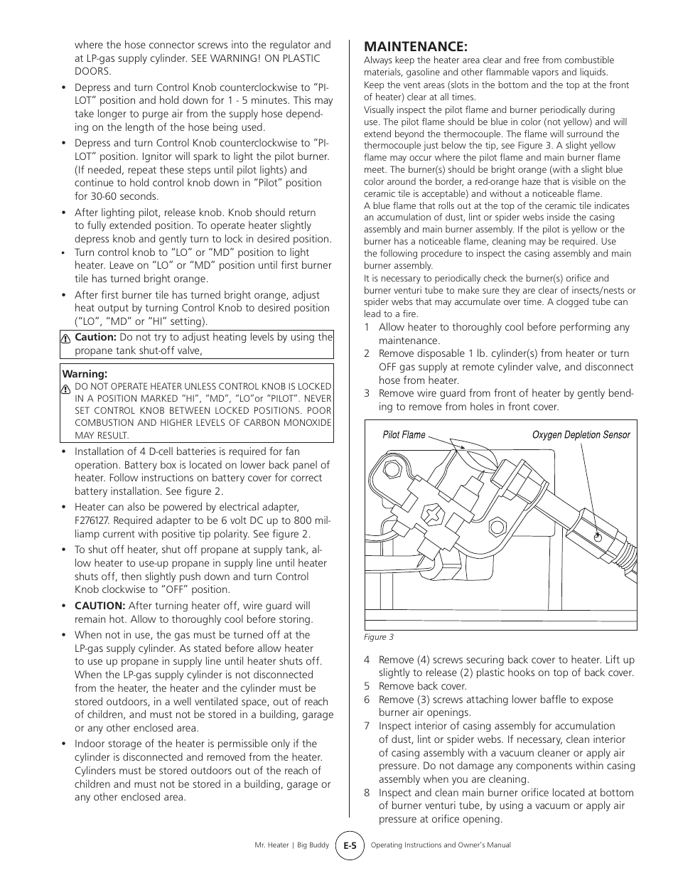 Maintenance | Mr. Heater BIG BUDDY MH188 User Manual | Page 5 / 16