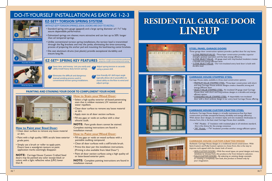 Lineup Residential Garage Door Do It Yourself Installation As