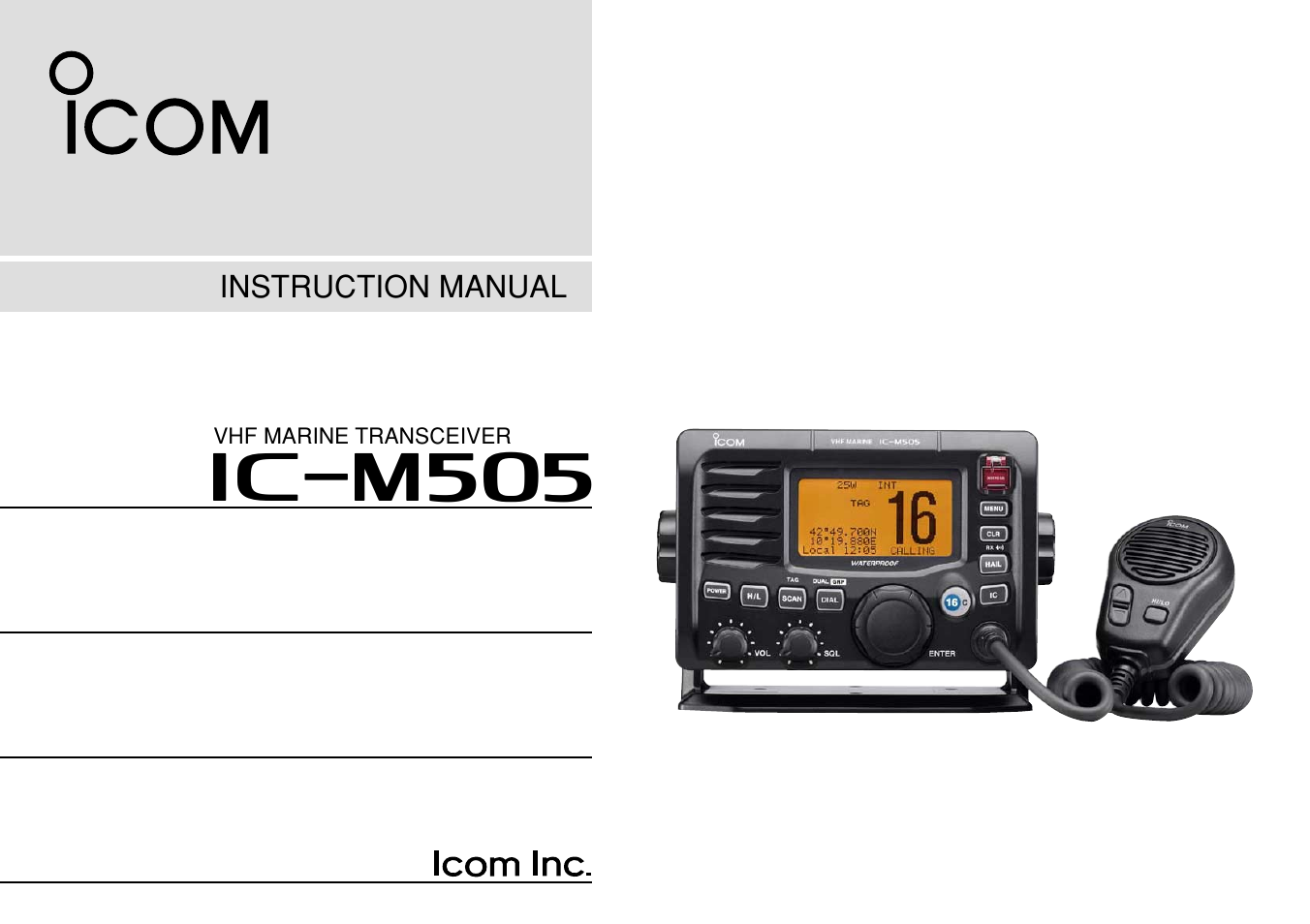 Icom IC-M505 User Manual | 80 pages