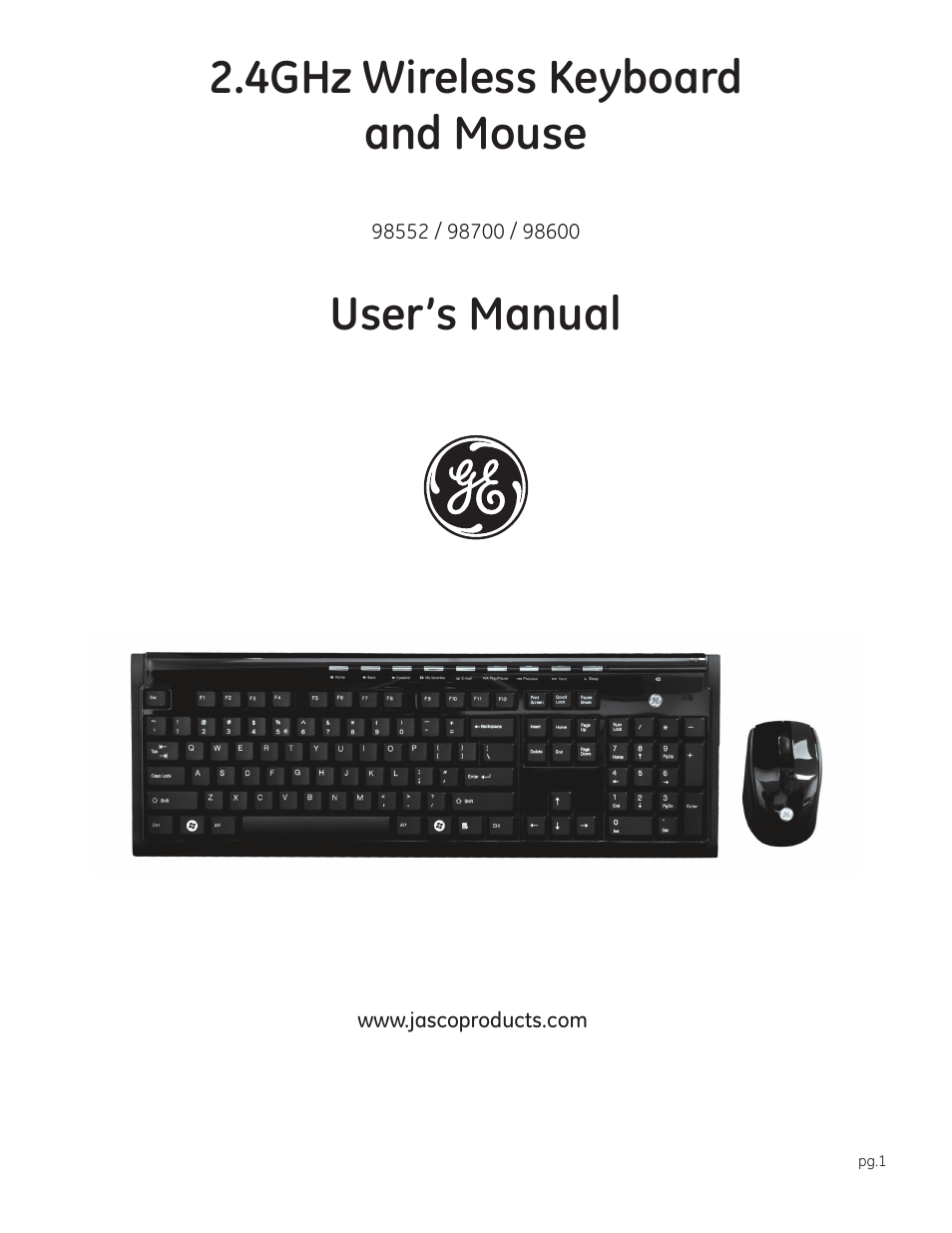 GE 98600 2.4GHz Wireless Keyboard & Mouse User Manual | 7 pages | Also for: 98552 2.4GHz Wireless Keyboard & Mouse, 98700 2.4GHz Wireless Keyboard & Mouse