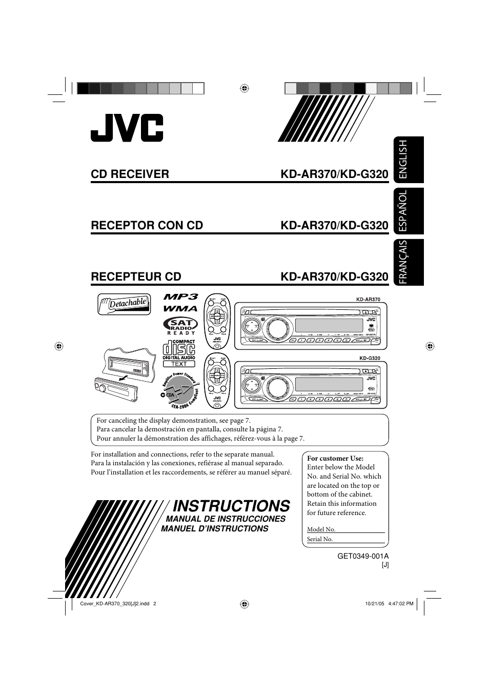 JVC KD-G320 User Manual | 230 pages