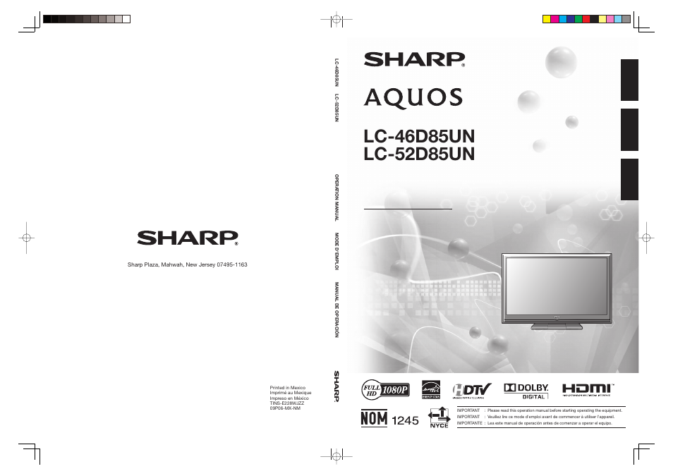 Lc 65p6000u sharp owners manual 2016