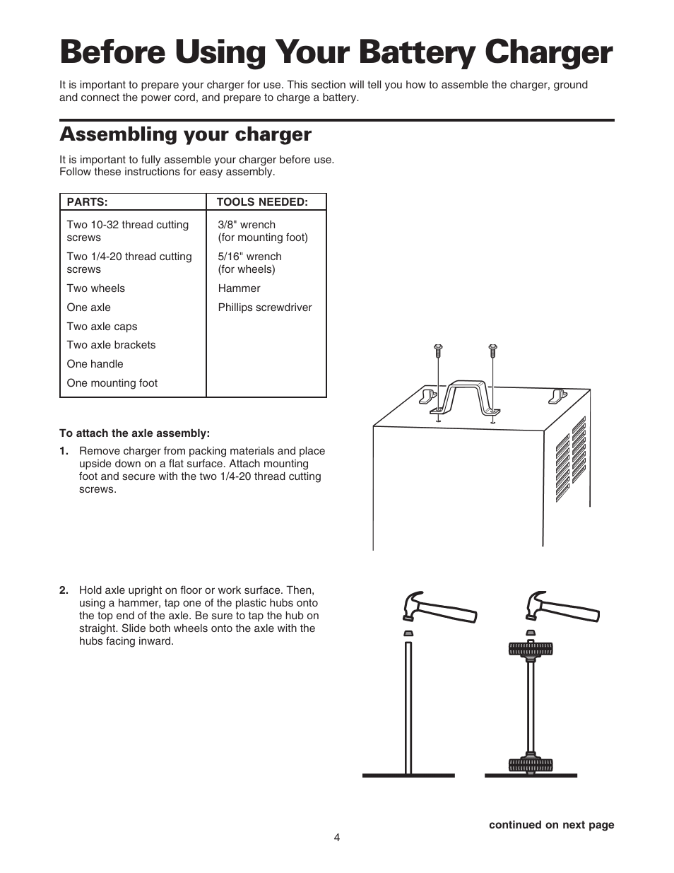 sears 10 2 50 battery charger and starter instructions