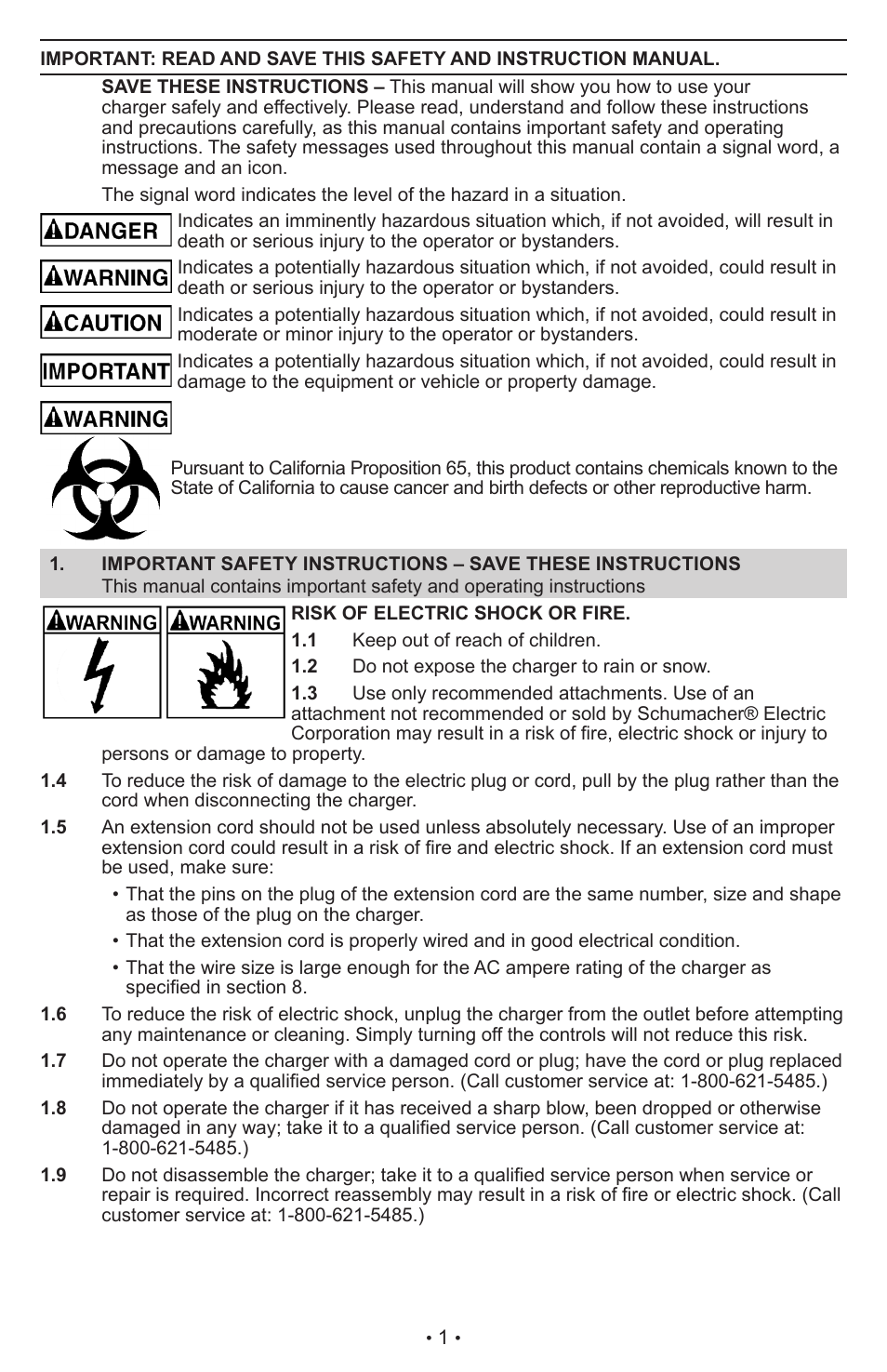 Schumacher AUTOMATIC BATTERY CHARGER XC75 User Manual | Page 2 / 29