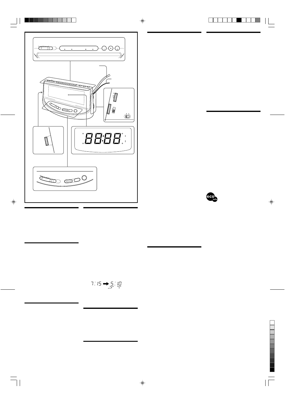 Setting the clock, Playing the radio, Improving the reception | Sony