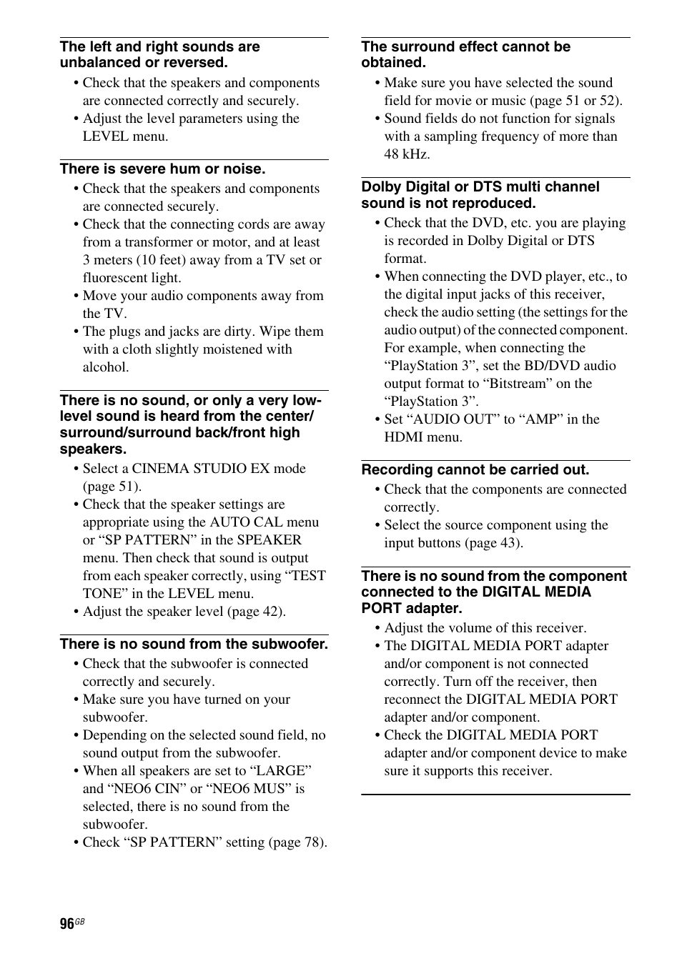 Sony STR-DH810 User Manual | Page 96 / 104