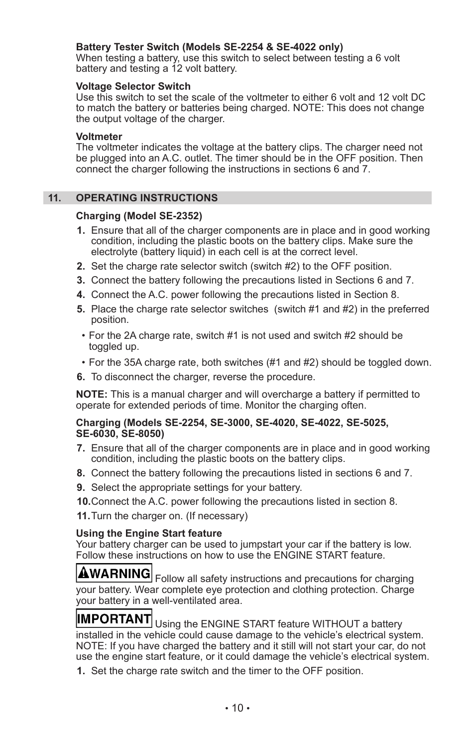 Schumacher SE-4022 User Manual | Page 14 / 42 | Also for: SE-4020, SE