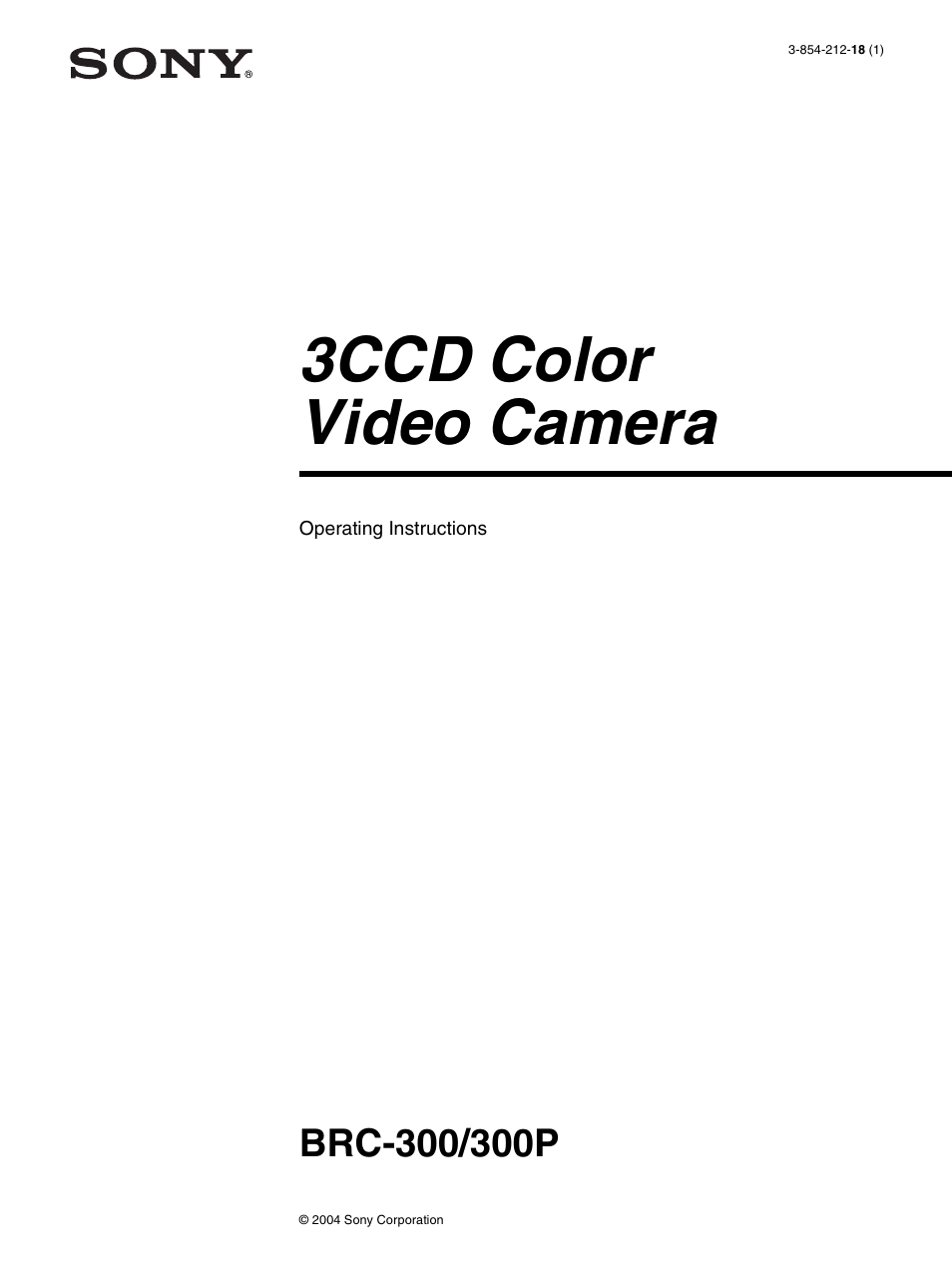 Sony BRC-300P User Manual | 72 pages