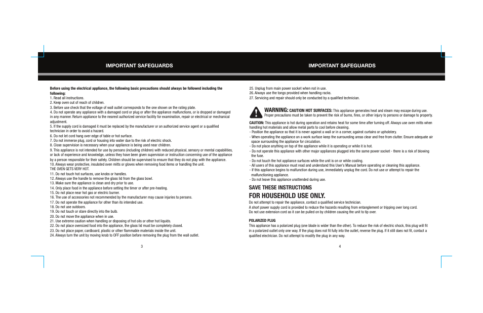 Sharper Image Newwave Oven Users Manual