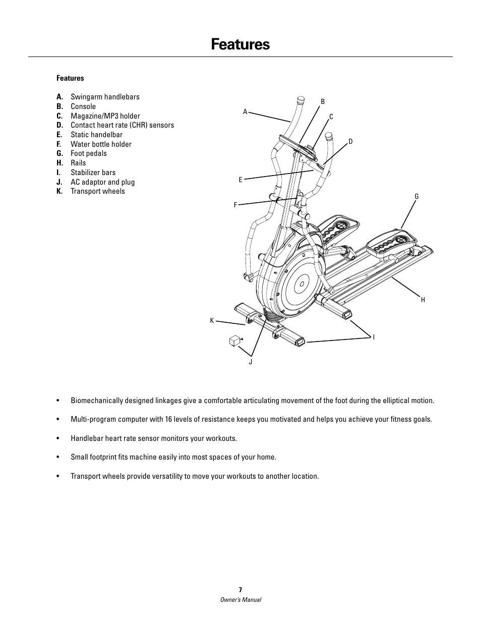Features | Schwinn 420 User Manual | Page 7 / 24