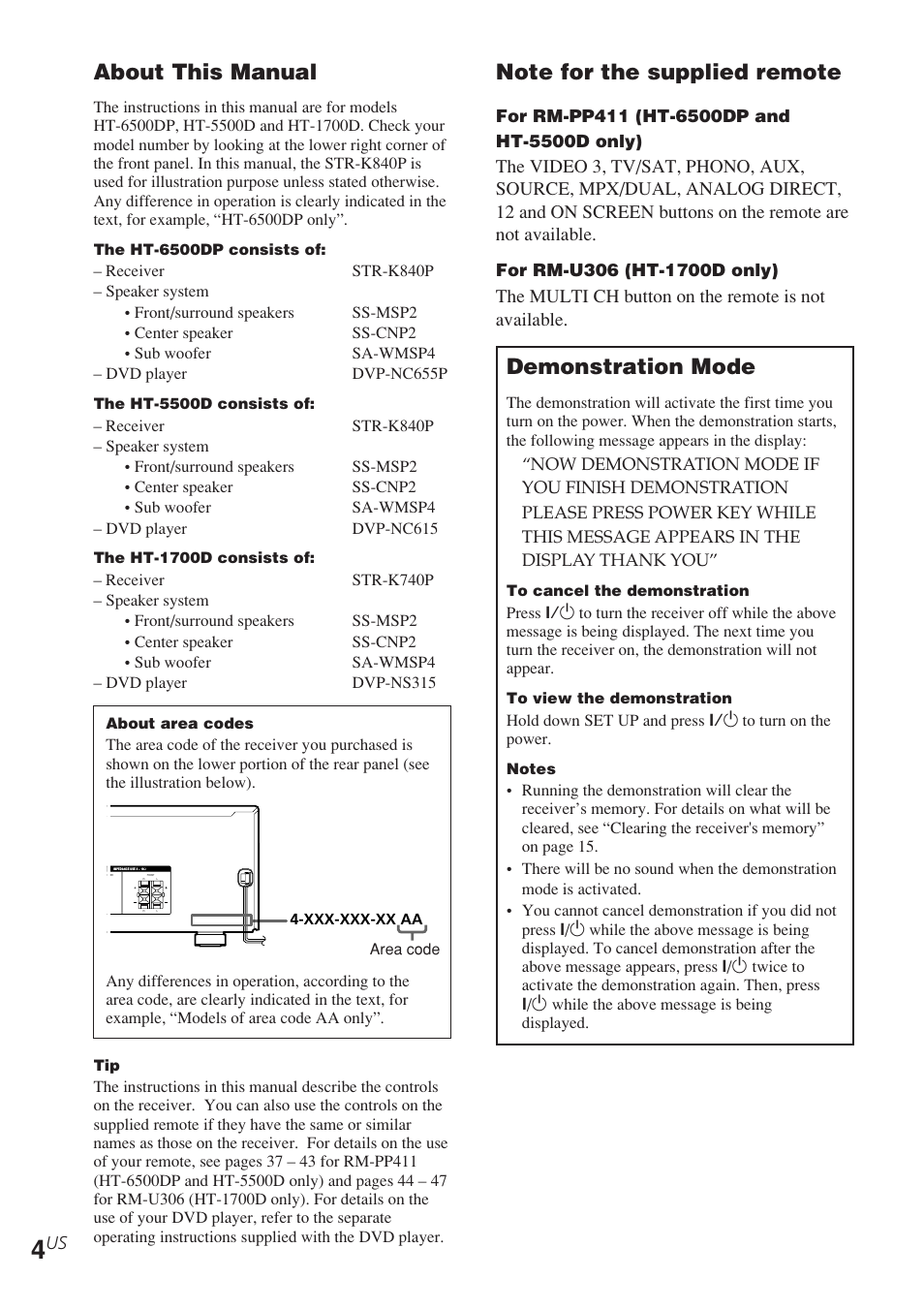 About this manual, Demonstration mode, The multi ch button on the