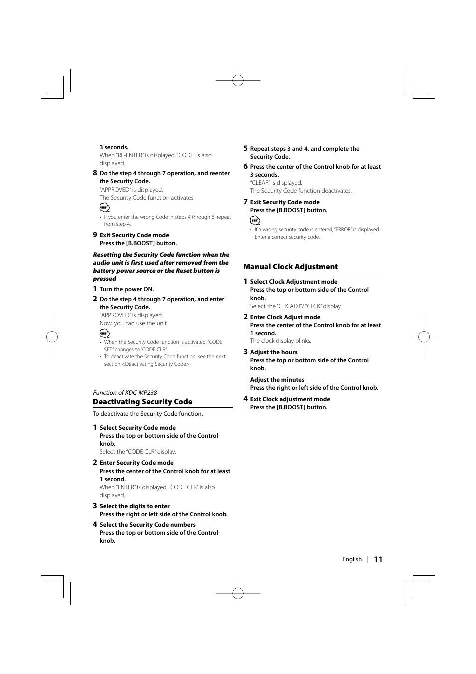 Kenwood KDC-138 User Manual | Page 11 / 56 | Also for: KDC-138CR, KDC