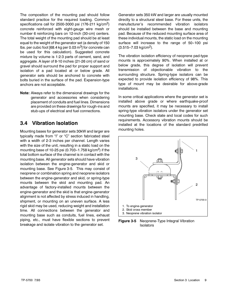 4 vibration isolation | Kohler Generator Sets 20--2800 kW User Manual