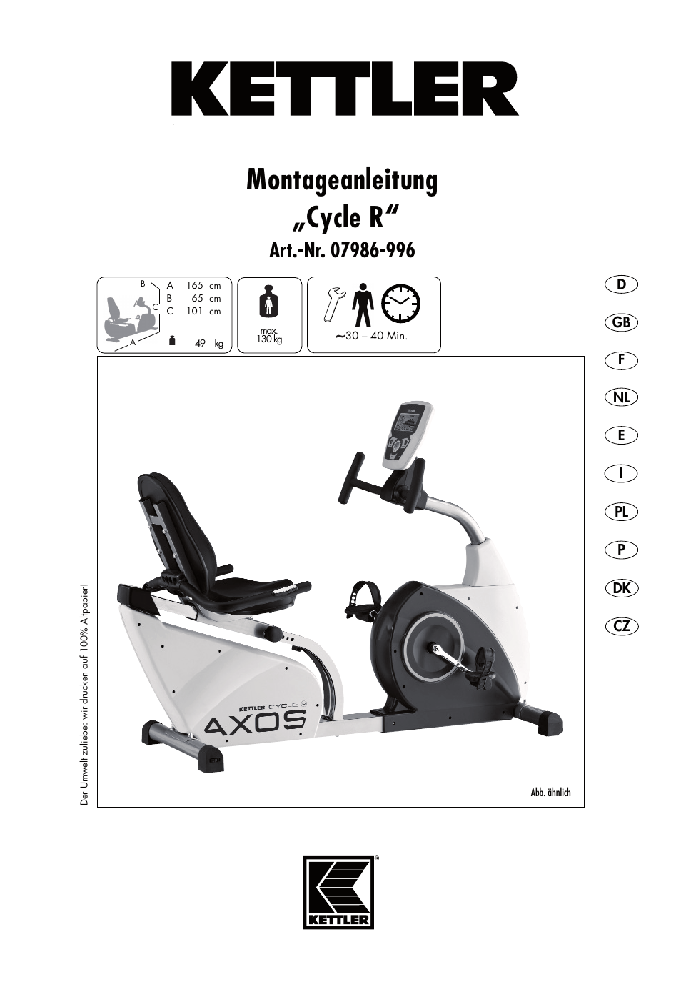 kettler exercise bike manual