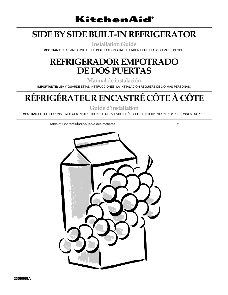 Kitchenaid 2309069a User Manual 76 Pages