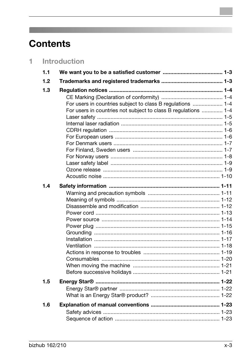 Konica Minolta BIZHUB 210 User Manual | Page 5 / 256 ...