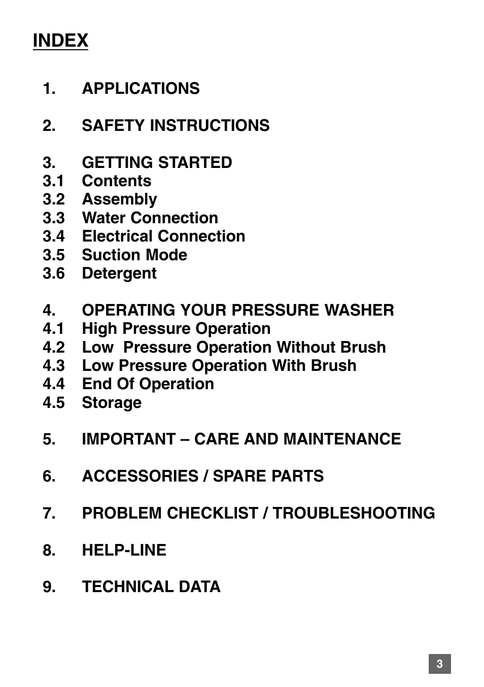 Index | Karcher K 7.85 M User Manual | Page 3 / 24
