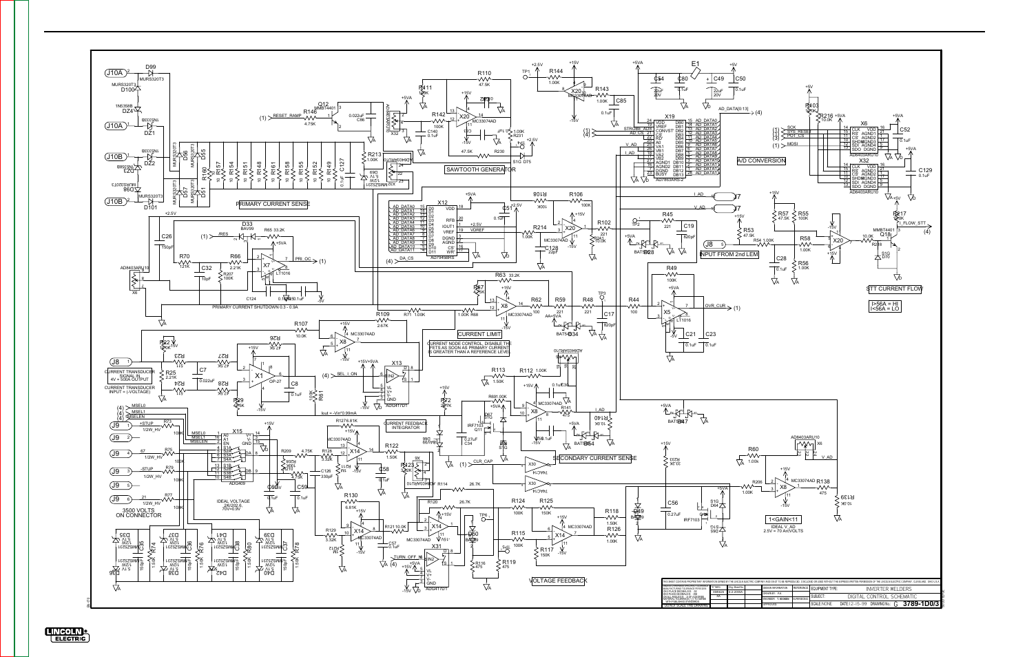 Electrical diagrams, Schematic - control pc board #3, V350-pro