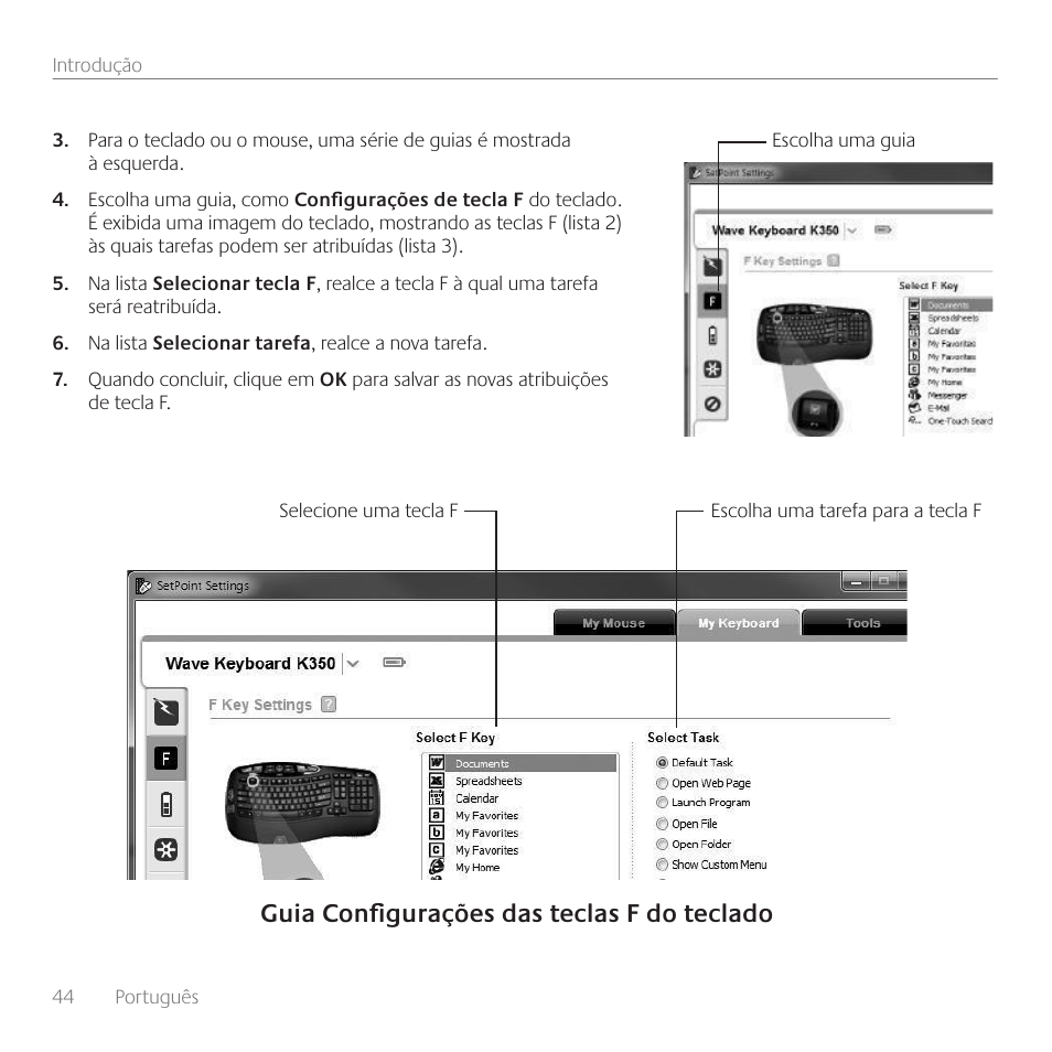 Guia configurações das teclas f do teclado | Logitech Wireless Wave