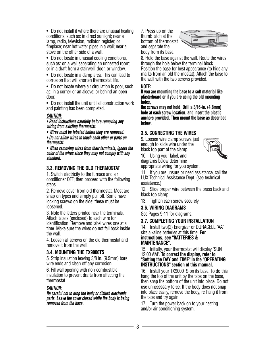 Lux Products TX9000TS User Manual | Page 3 / 12