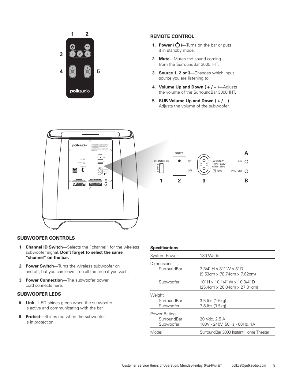 Ab 1 2 3 | Polk Audio SURROUNDBAR 3000 User Manual | Page 5 / 12