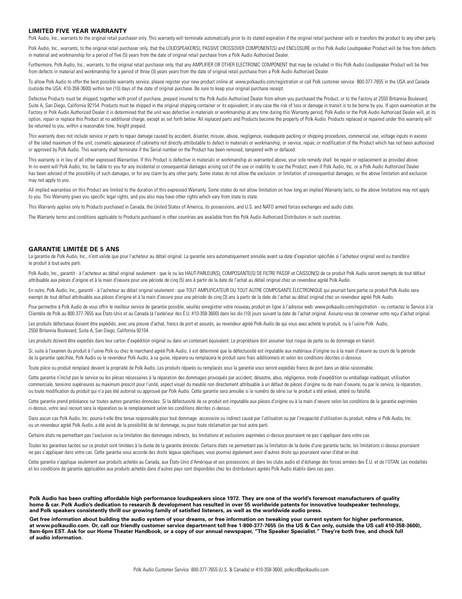 Polk Audio PSW10 User Manual | Page 18 / 19