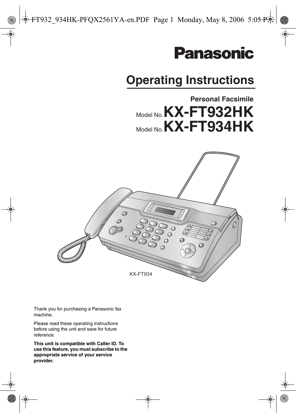 Panasonic kx ft934 инструкция по применению