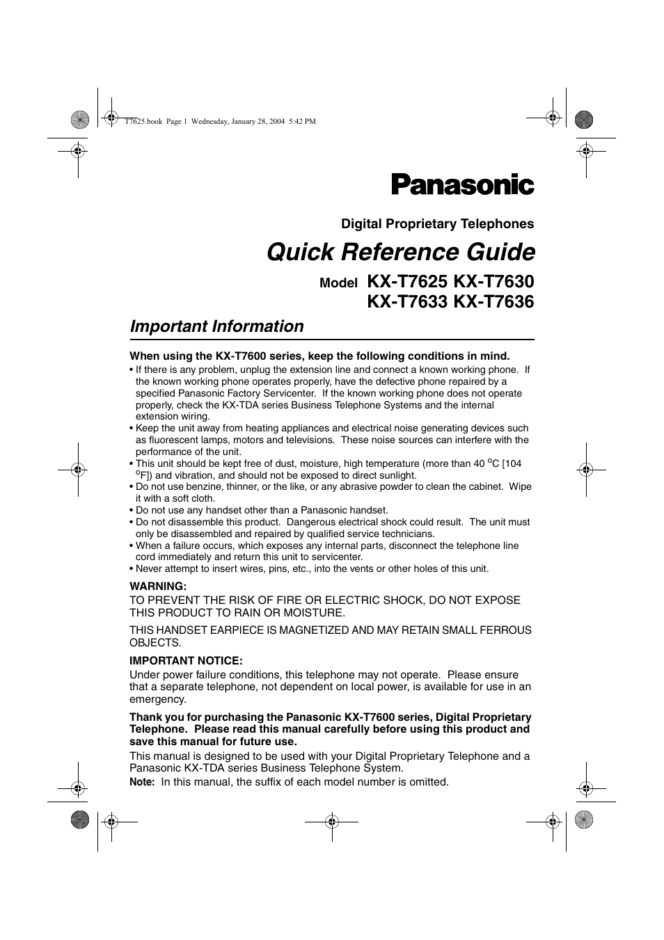 Panasonic Kx-tga20 User Manual Pdf