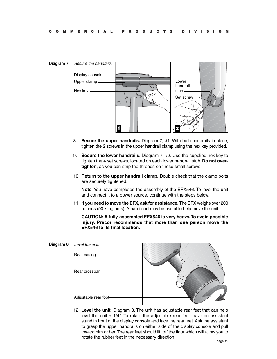 Precor Commercial EFX EFX546 User Manual | Page 15 / 40