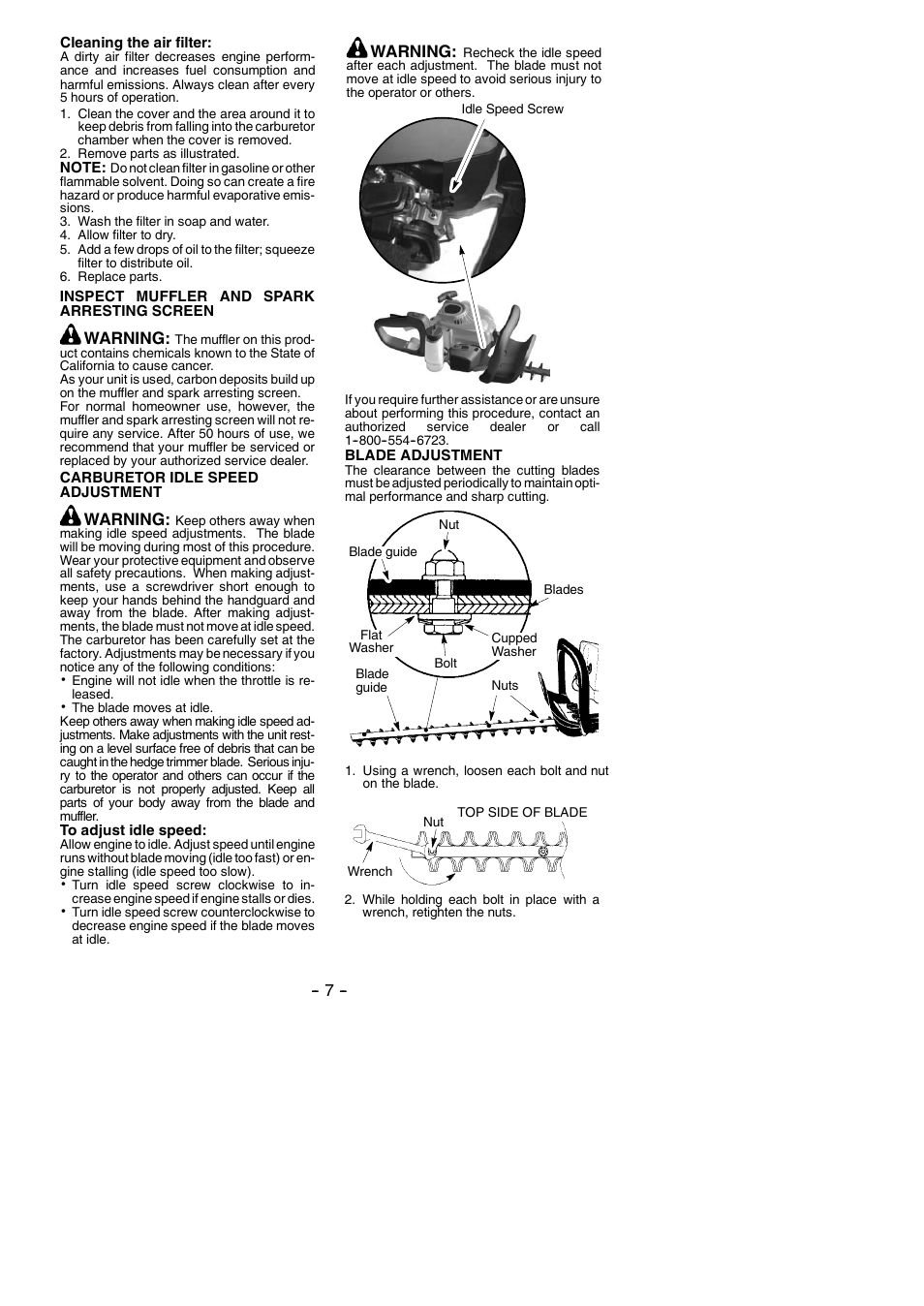 Warning | Poulan Pro PP2822 User Manual | Page 7 / 36