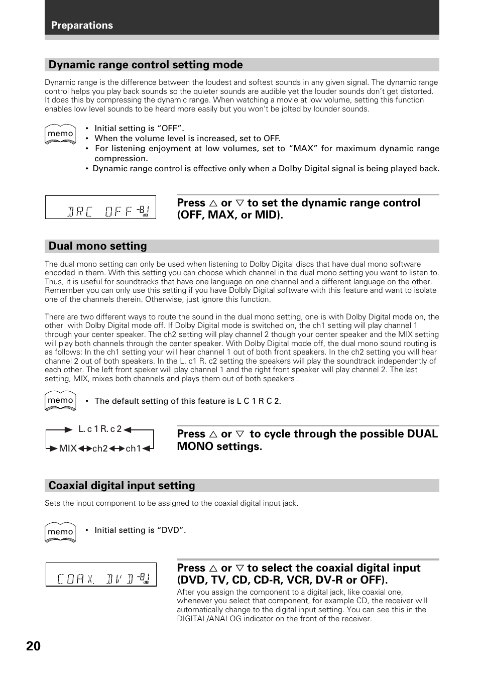 Dynamic range control setting mode | Pioneer VSX-D509S User Manual