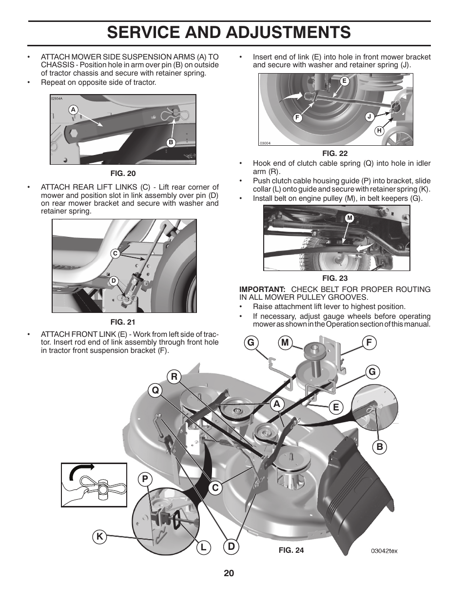 Service and adjustments | Poulan Pro PP18542 User Manual | Page 20 / 32