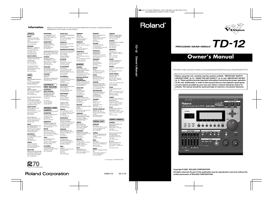 Roland TD-12 User Manual | 108 pages