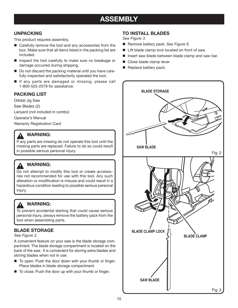 Assembly | Ryobi P520 User Manual | Page 10 / 18