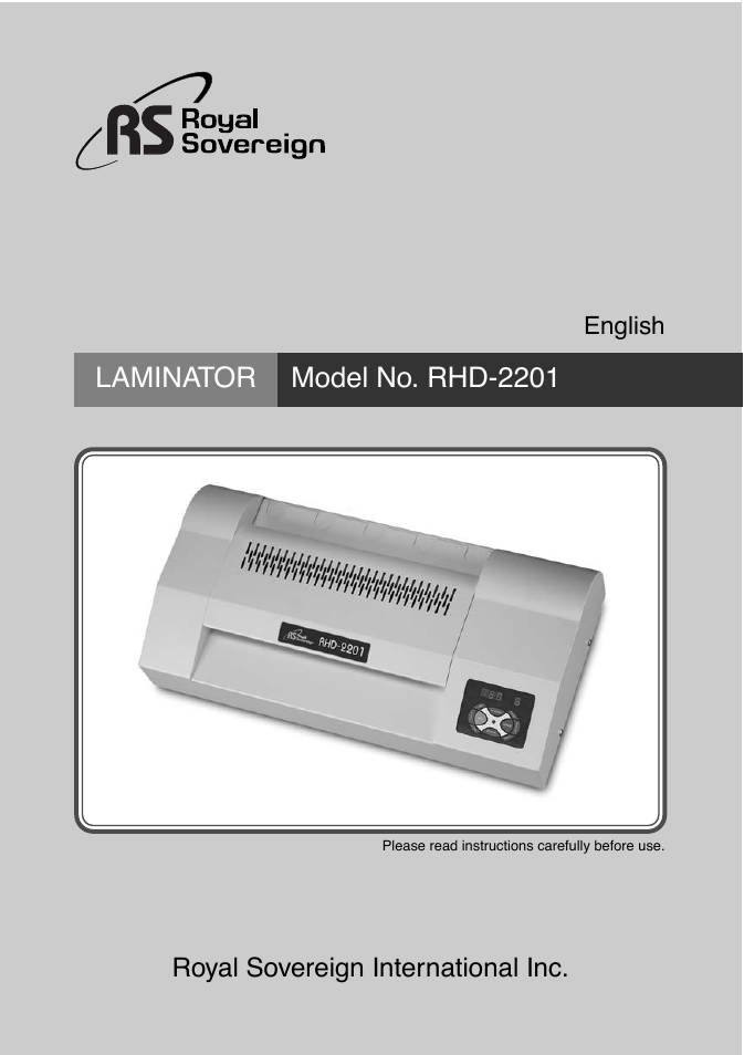 Royal Sovereign RHD-2201 User Manual | 12 pages