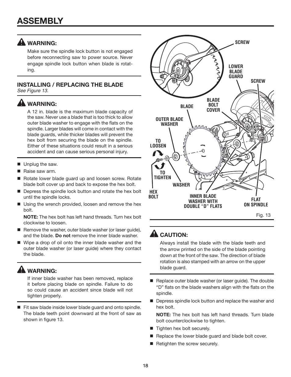 Assembly | RIDGID MS1290LZ1 User Manual | Page 18 / 40