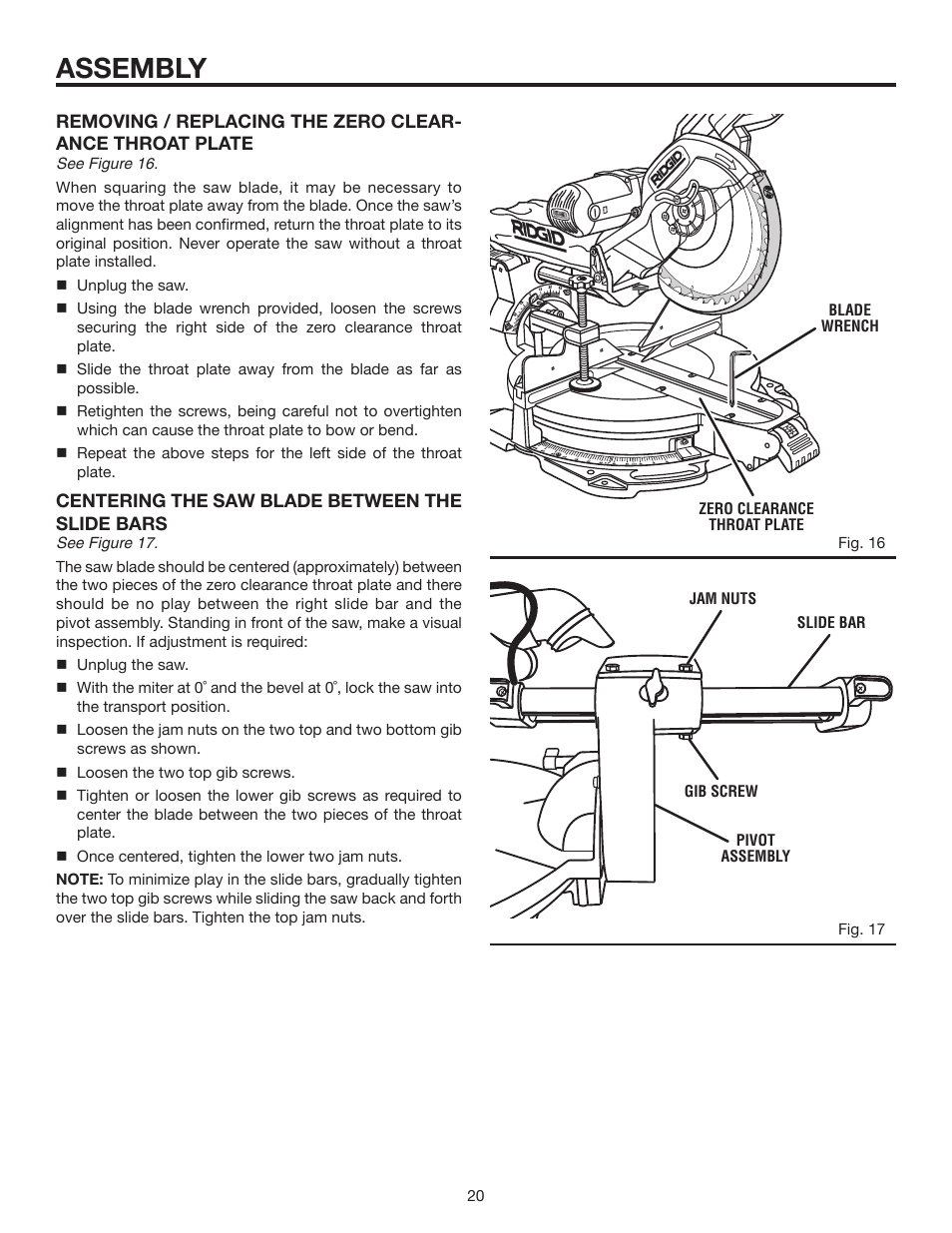 Assembly | RIDGID MS1290LZ1 User Manual | Page 20 / 40
